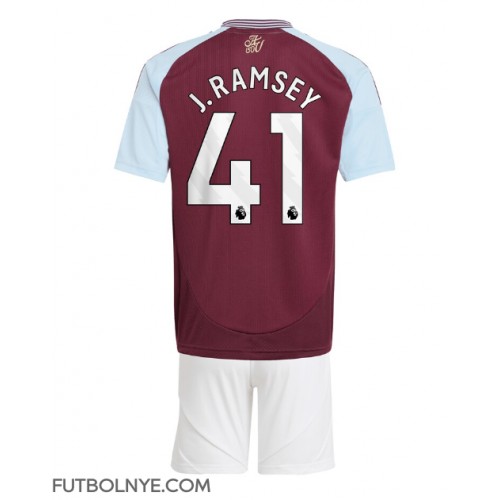 Camiseta Aston Villa Jacob Ramsey #41 Primera Equipación para niños 2024-25 manga corta (+ pantalones cortos)